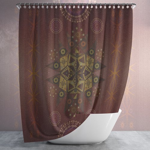 The righteousness protector of Geo tantrum mandala Shower Curtain