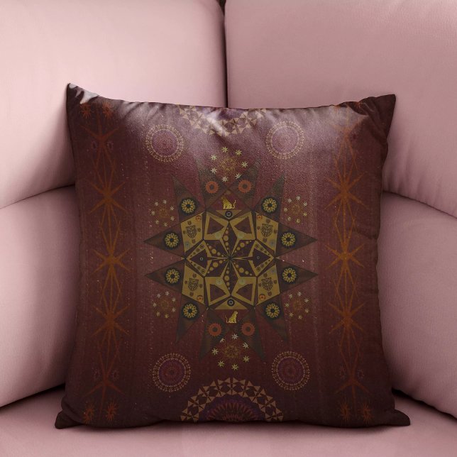 The righteousness protector of Geo tantrum mandala Throw Pillow (Creator Uploaded)