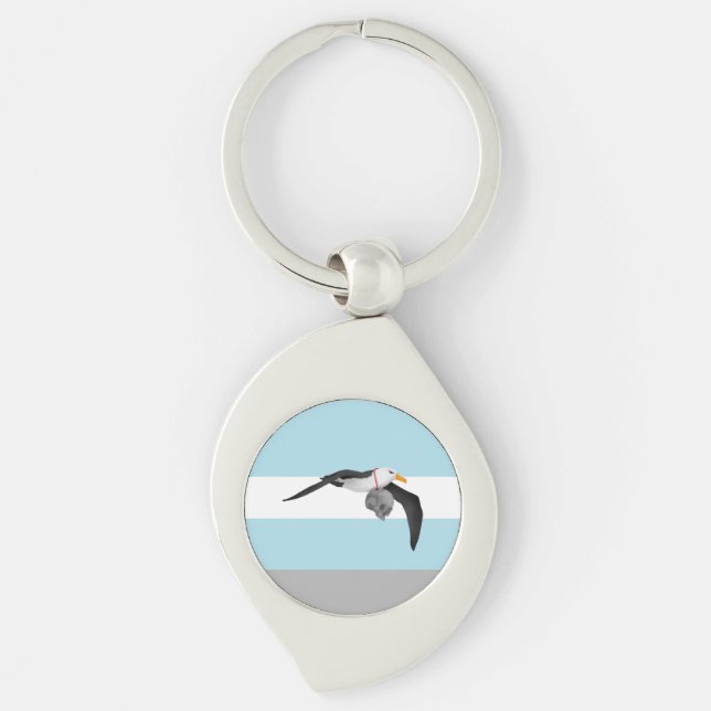 The Rime of the Ancient Mariner Albatross Skull Keychain (Front)