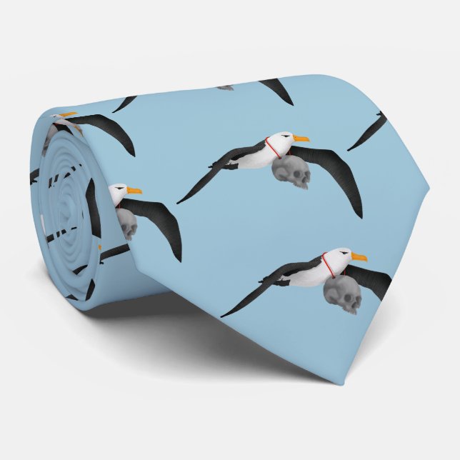 The Rime of the Ancient Mariner Albatross Skull Tie (Rolled)