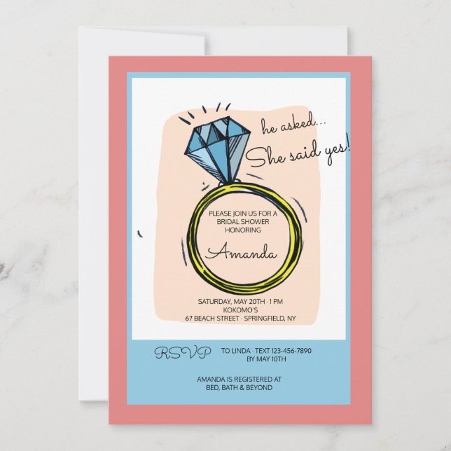 The Ring Bridal Shower Invitation (Front)