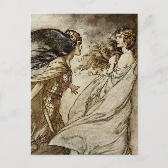 “The Ring - Fling it Away” by Arthur Rackham Postcard (Front)
