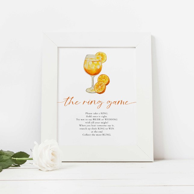 The Ring Game Aperol Spritz Citrus Bridal Shower Poster (Creator Uploaded)