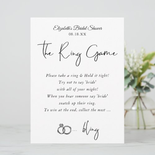 The Ring Game  Bridal Shower Game