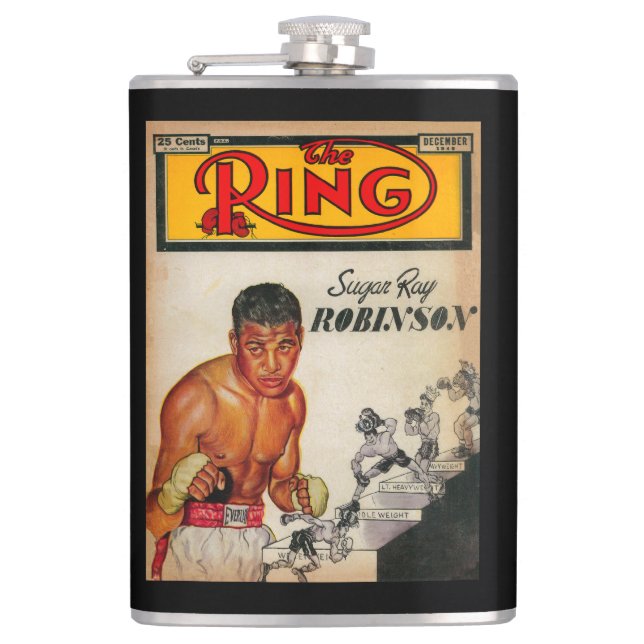 The Ring Magazine Cover 2 Hip Flask (Front)