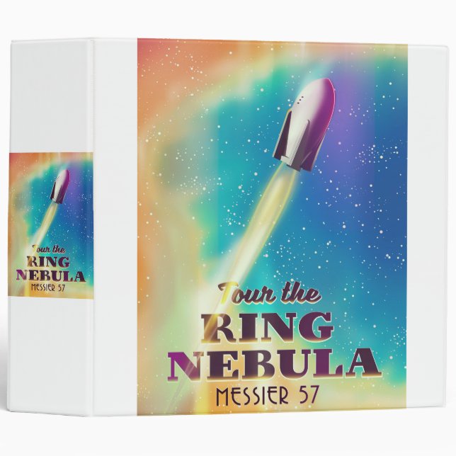 The Ring Nebula (Messier 57) Space travel poster. 3 Ring Binder (Front/Spine)