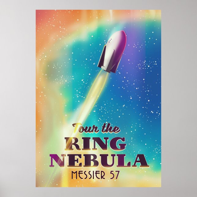 The Ring Nebula (Messier 57) Space travel poster. Poster (Front)