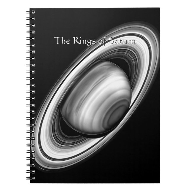 The Rings of Gas Giant Saturn - solar system image Notebook (Front)
