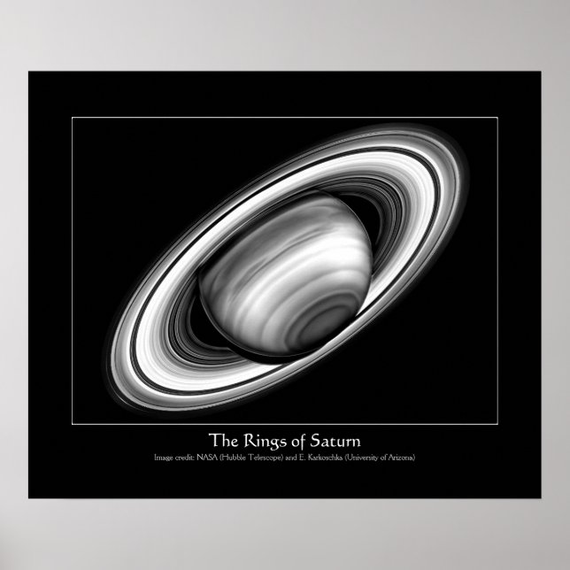 The Rings of Gas Giant Saturn - solar system image Poster (Front)