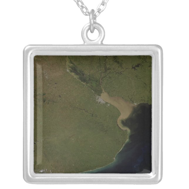 The Rio de la Plata estuary Silver Plated Necklace (Front)
