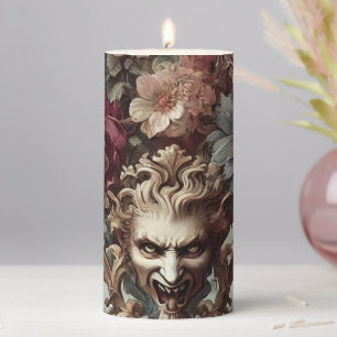 🌺 The Riot to Bloom – Gothic Altar in Solitaire Pillar Candle