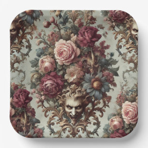 🌺 The Riot to Bloom – Gothic Baroque Floral Paper Plates