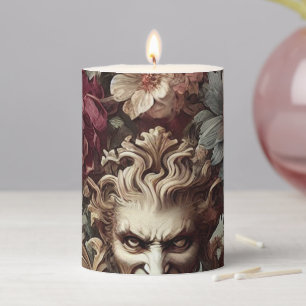 🌺 The Riot to Bloom – Gothic Ritual in Solitaire Pillar Candle