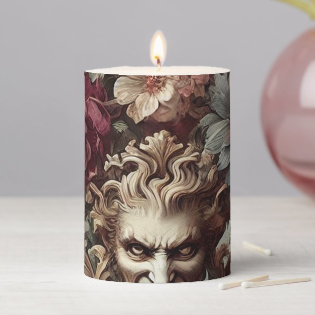 🌺 The Riot to Bloom – Gothic Ritual in Solitaire Pillar Candle (In Situ)