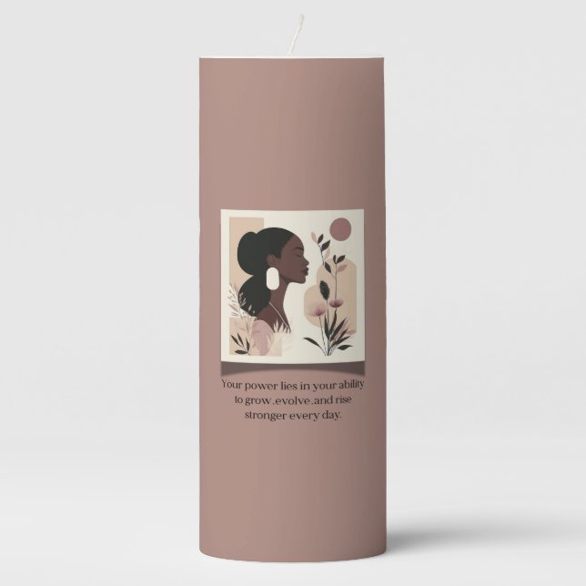 The Rise Stronger Themed  Pillar Candle (Front)