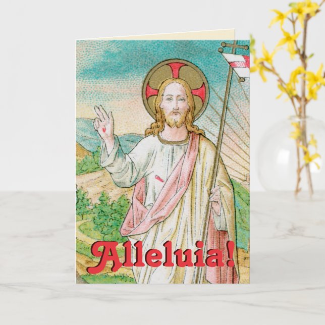 The Risen Christ (Detail; VVP 08) Easter Card (Yellow Flower)