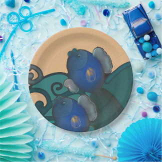 The rising fishes paper plates