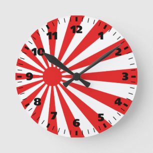 The Rising Sun Flag Round Clock