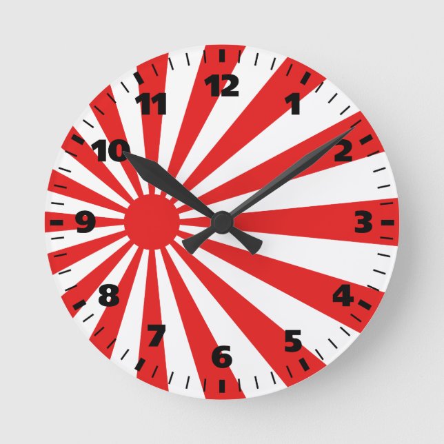 The Rising Sun Flag Round Clock (Front)