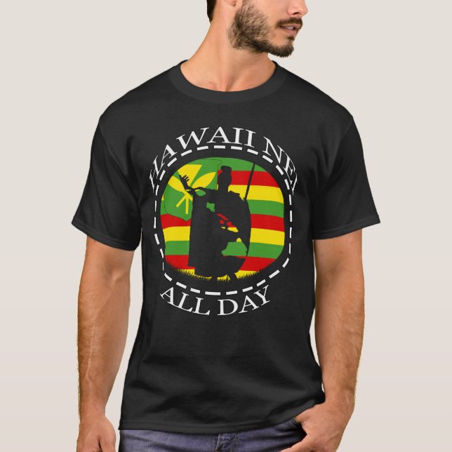 The Rising Sun King Kamehameha Kanaka Maoli Flag T-Shirt (Front)