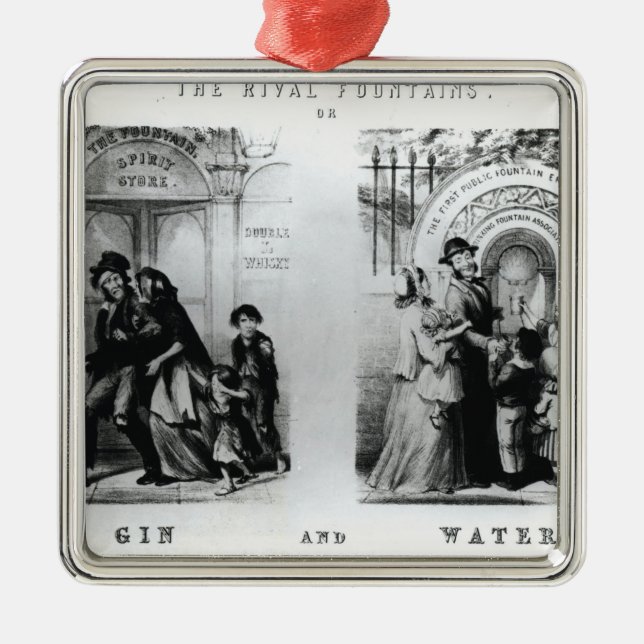The Rival Fountains or Gin and Water Metal Ornament (Front)