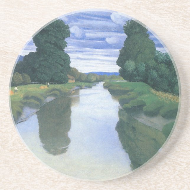 The River at Berville by Felix Vallotton, Fine Art Drink Coaster (Front)