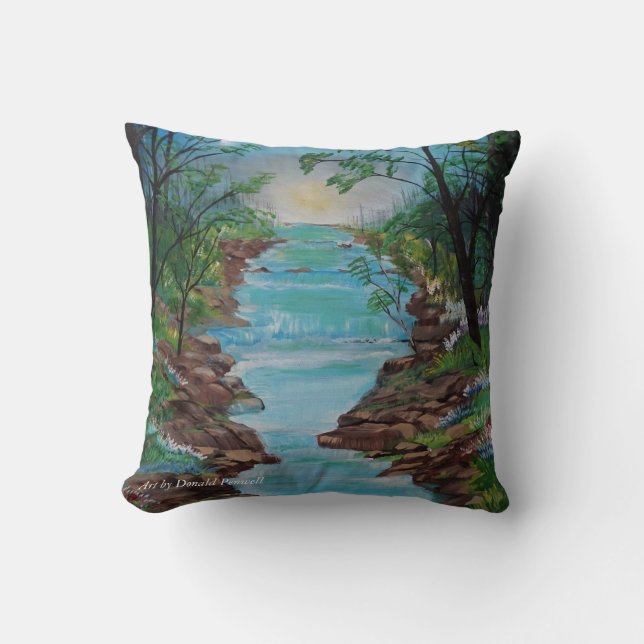 The river flows throw pillow (Front)