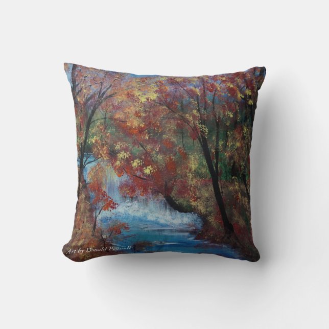 the river flows throw pillow (Front)
