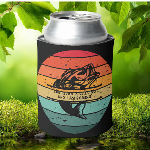 The River Is Calling and I Am Coming Vintage Bass Can Cooler