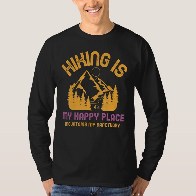 The River Is My Happy Place Hand Drawn River Campi T-Shirt (Front)