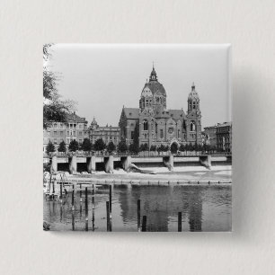 The river Isar at Munich, c.1910 Button