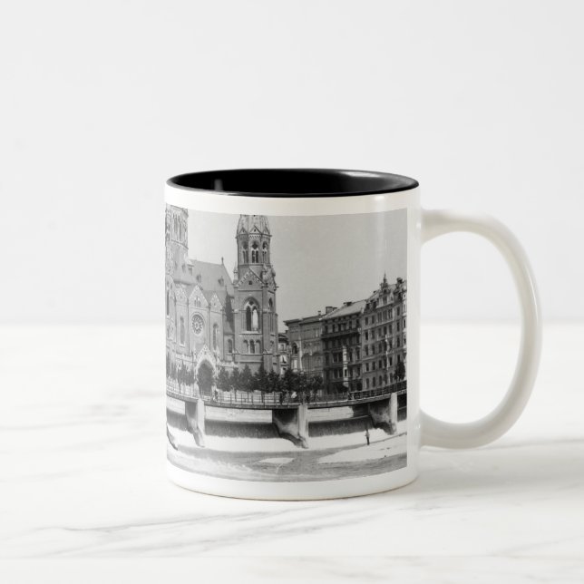 The river Isar at Munich, c.1910 Two-Tone Coffee Mug (Right)