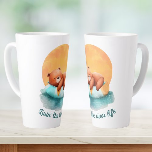 The River Life Bear  Cute Latte Mug