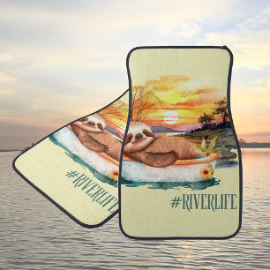 The River Life Cute Sloth Car Floor Mat