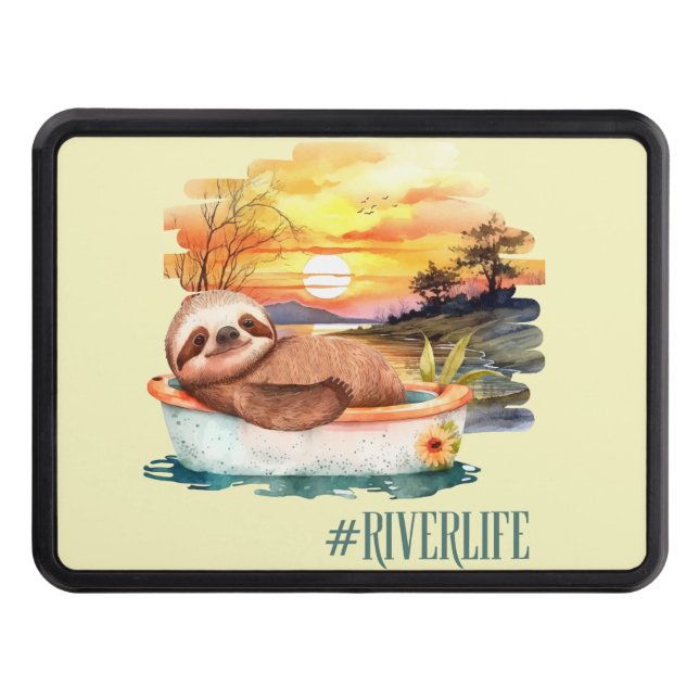 The River Life | Cute Sloth Hitch Cover (Front)