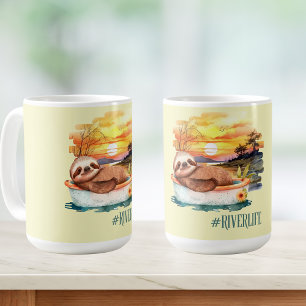 The River Life Sloth Summer Fun Coffee Mug