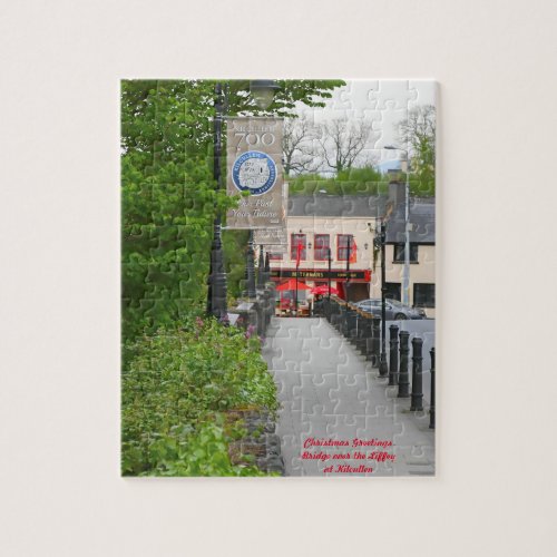 The River Liffey Kilcullen Christmas Greetings Jigsaw Puzzle