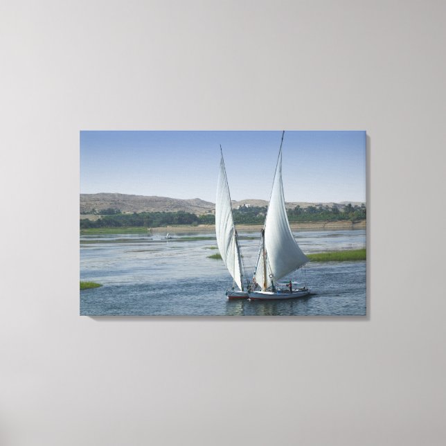 The River Nile and sailing boats used as Canvas Print (Front)
