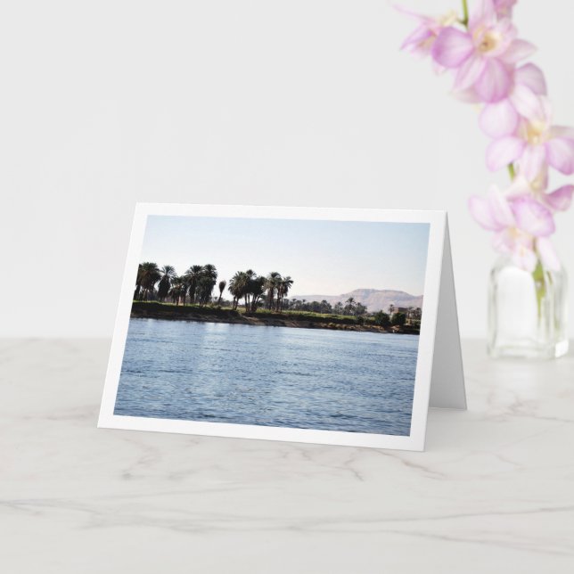 The River Nile, Luxor, Egyptian Landscape Card (Orchid)