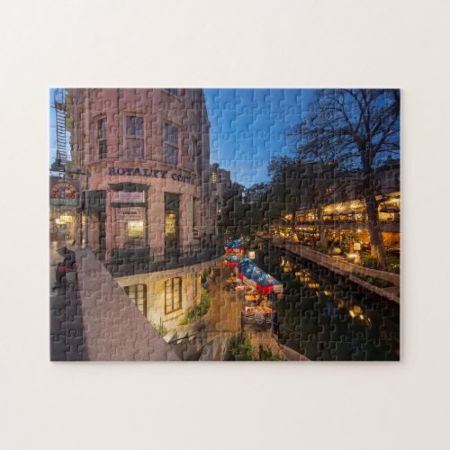 The Riverwalk At Dusk In Downtown San Antonio 2 Jigsaw Puzzle