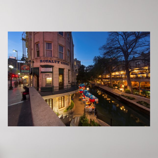 The Riverwalk At Dusk In Downtown San Antonio 2 Poster (Front)