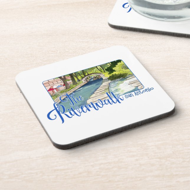 The Riverwalk, San Antonio, Texas Beverage Coaster (Left Side)