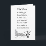 The Road - a funny belated birthday poem Card<br><div class="desc">A funny belated birthday card,  featuring a bad poem and illustration,  about good intentions and roadblocks.</div>