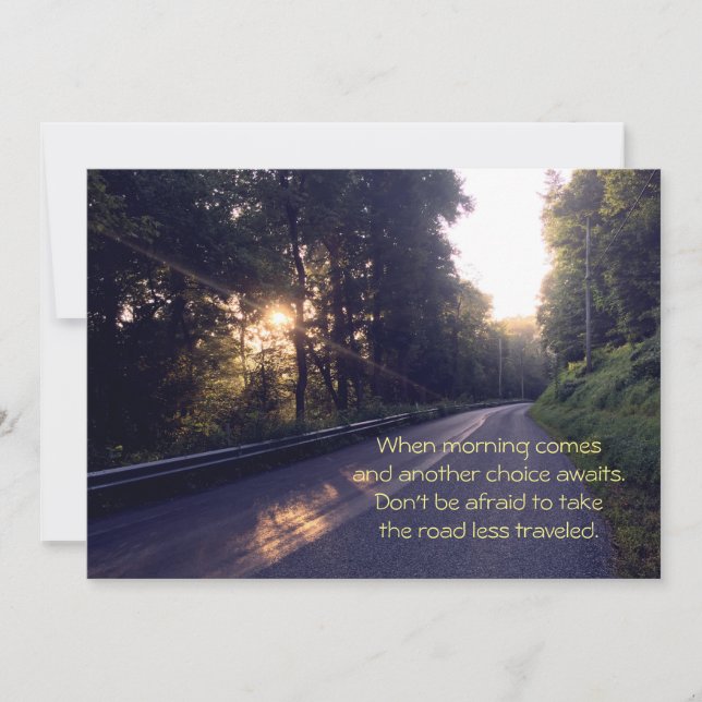 The Road Less Traveled, Better Days are Waiting Thank You Card (Front)