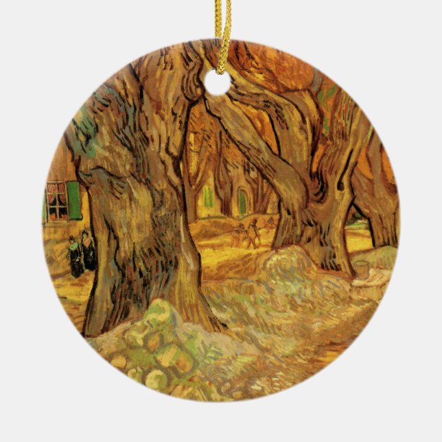The Road Menders by Vincent van Gogh Ceramic Ornament (Front)
