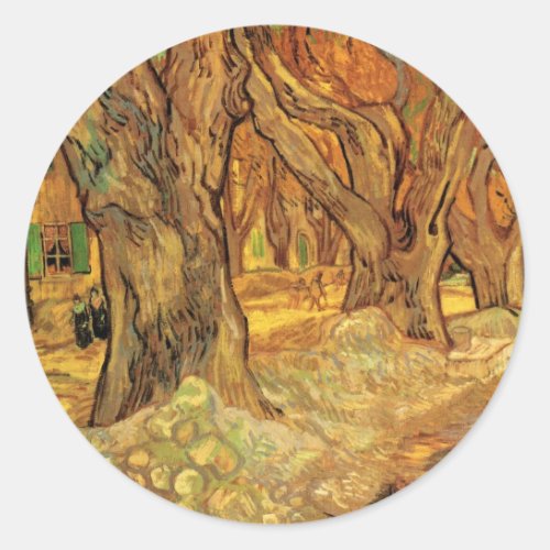 The Road Menders by Vincent van Gogh Classic Round Sticker