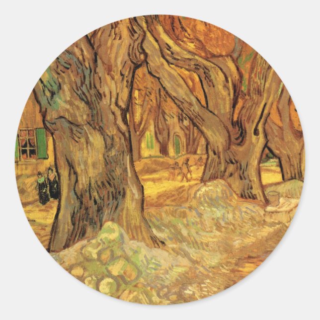 The Road Menders by Vincent van Gogh Classic Round Sticker (Front)