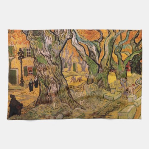 The Road Menders by Vincent van Gogh Kitchen Towel