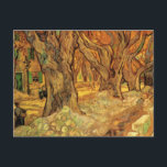 The Road Menders by Vincent van Gogh Postcard<br><div class="desc">The Road Menders by Vincent van Gogh is a vintage fine art post impressionism urban street scene painting. A cityscape with trees, people, road workers and piles of cobblestones in the quaint town. About the artist: Vincent Willem van Gogh (1853 -1890) was one of the most famous Post Impressionist painters...</div>
