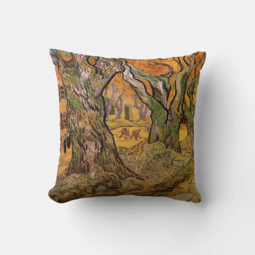 The Road Menders by Vincent van Gogh Throw Pillow